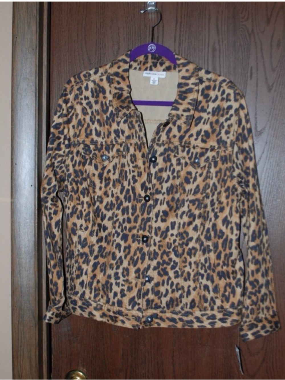 Style & Co. Leopard Print Jean Jacket XL NWT
